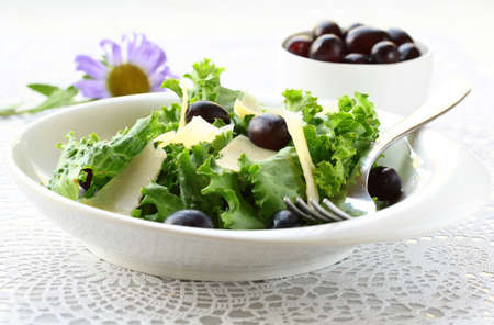 snack salad with grapes and cheeseの写真素材