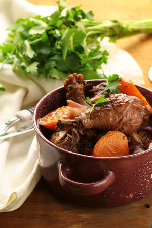 chicken in wine, coq au vin - traditional French cuisine chicken in wine, coq au vin - traditional French cuisine