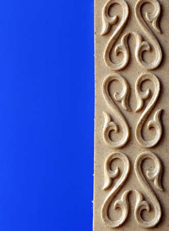 blue background with white clay border
