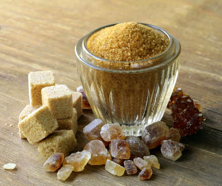 assorted brown sugar - sand, crystal and refinedの写真素材