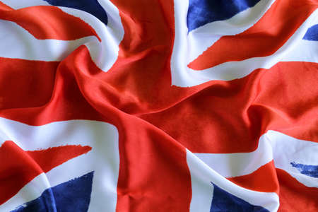 bright silk Union Jack  British flag  backgroundの写真素材