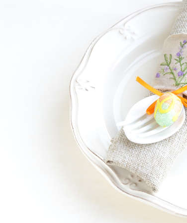 Easter table setting in a rustic vintage style