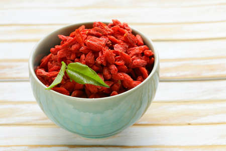 dry red goji berries for a healthy dietの写真素材