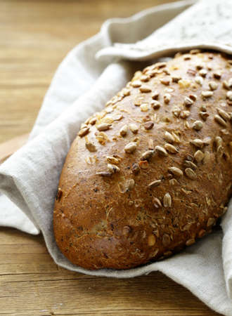 loaf of rye bread with sunflower seeds