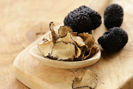 expensive rare black truffle mushroom - gourmet vegetableの写真素材