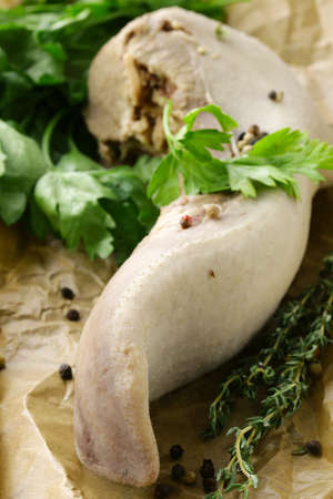 boiled beef tongue with herbs and spicesの写真素材