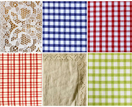 collage of different kinds of fabric kitchen background