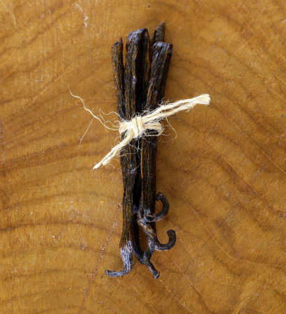 natural organic vanilla pods, for the aromatic bakingの写真素材
