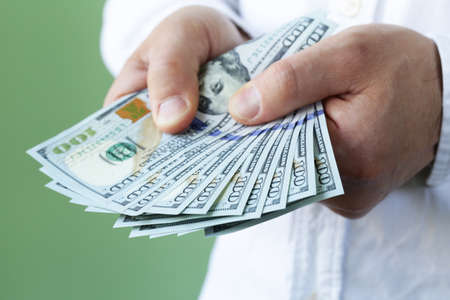businessman hands holding dollar cash  business people finances and money concept