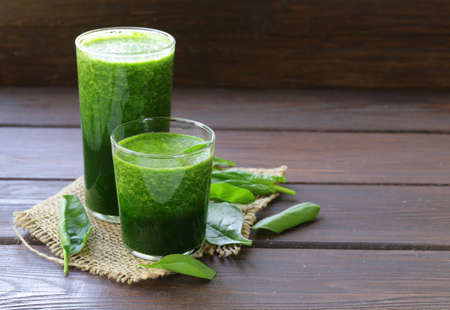 natural organic smoothie green spinach - healthy foodの写真素材