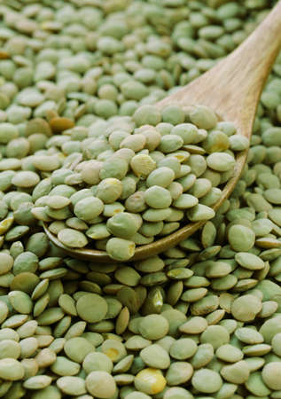 Natural organic green lentils for healthy foodの写真素材