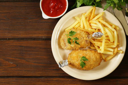 fried chicken fillet in breadcrumbs Chicken Kievの写真素材