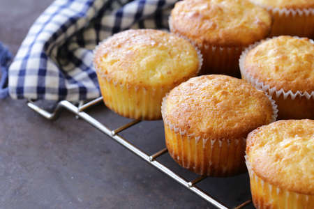 homemade muffins biscuit in the iron lattice