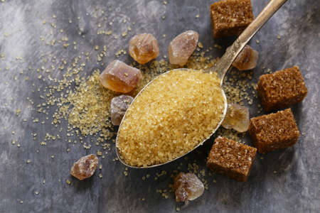 brown cane sugar (refined sugar and granulated sugar)の写真素材