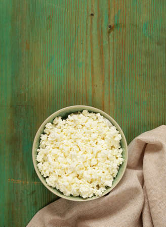 homemade organic cottage cheese in a bowl