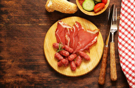 Assorted deli meats -  sausage, salami, parma, prosciuttoの写真素材