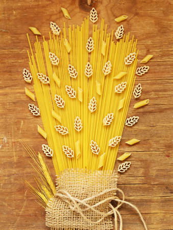 Still life from a different pasta, natural organic productの写真素材