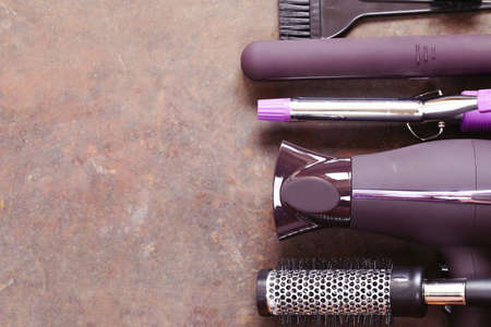 Set the tools hairdressers - hair dryer, curling iron, combの写真素材