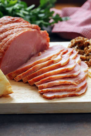 Baked meat with spices and vegetables for lunchの写真素材