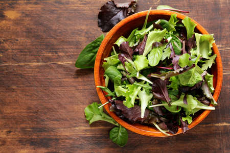 green salad mix - spinach, arugula, lettuceの写真素材