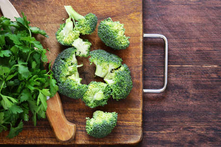 Fresh green broccoli vegetable healthy eatingの写真素材