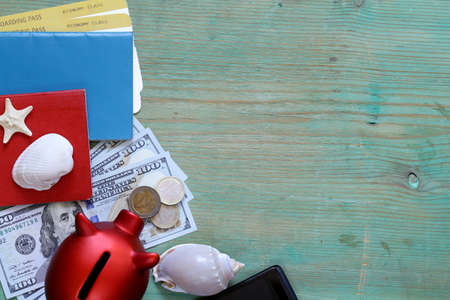 money, passports, tickets - travel concept