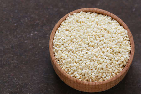Natural organic seeds of white sesameの写真素材