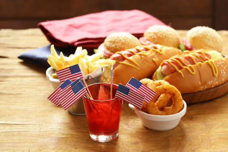 Traditional food for the celebration of July 4 - Independence Day of Americaの写真素材