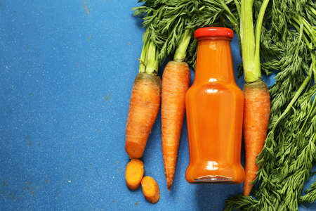 Natural organic fresh juice from carrots, healthy foodの写真素材