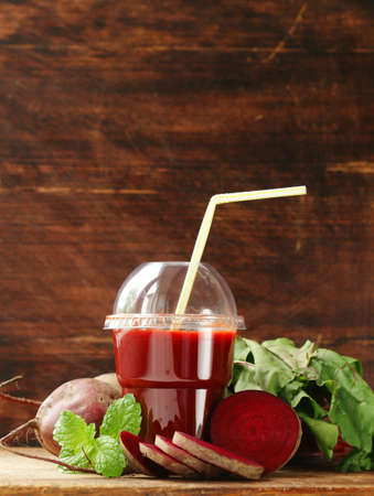 Natural organic fresh beet juice, healthy foodの写真素材