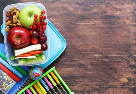 Lunch box for healthy eating at the office and schoolの写真素材