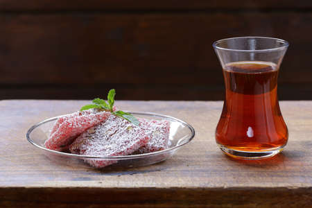 Turkish delight rahat loachum traditional oriental dessertの写真素材