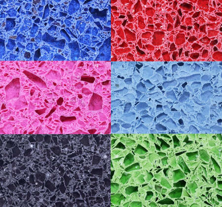 Colored Background collage ceramic tilesの写真素材