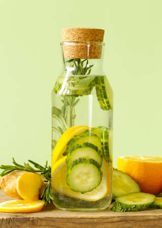 ingredients detox drink from cucumber and lemon