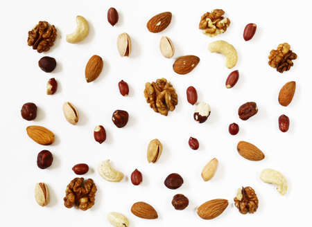 nuts mix for a healthy diet (cashew, pistachios, hazelnuts, walnuts, almonds)の写真素材
