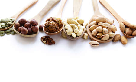 nuts mix for a healthy eating (cashew, pistachios, hazelnuts, walnuts, almonds)の写真素材