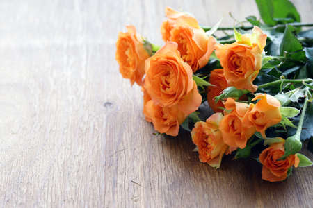 bouquet of fresh yellow roses for greeting cardの写真素材