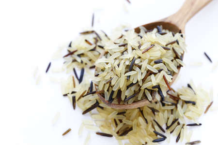 mix of white and black (wild) rice for healthy food