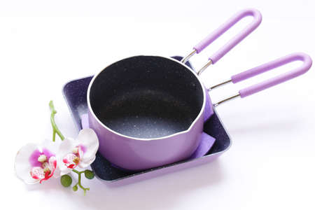 empty kitchen utensils with organic coating for healthy foodempty kitchen utensils with organic coating for healthy foodの写真素材