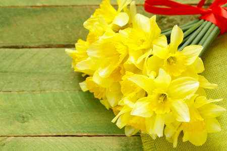 bouquet spring yellow flowers daffodilsの写真素材