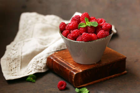 fresh organic raspberry berry on the table