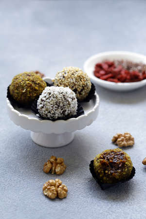 Healthy Eating vegetarian candy of dried fruits