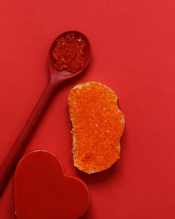 red fish caviar - a delicacy appetizerの写真素材