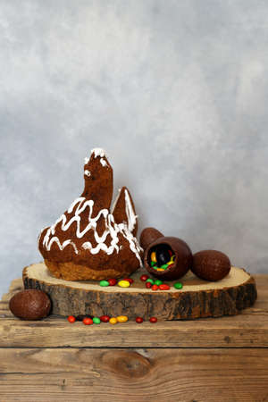 festive baking cake decorated eggs for Easter