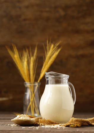 oat vegetable milk, lactose freeの写真素材