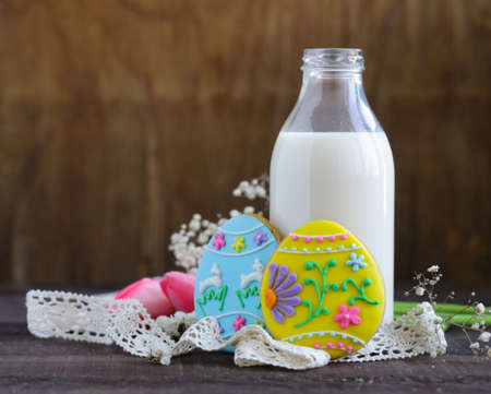 homemade easter gingerbread for holiday treatsの写真素材