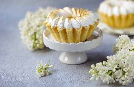 dessert tartlets with lemon cream and meringue