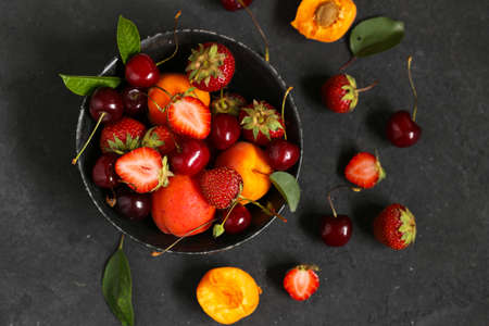 berries mix strawberry and sweet cherry