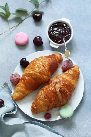 traditional french croissant for breakfast