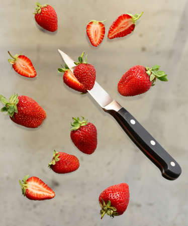 ripe organic sweet strawberriesの写真素材